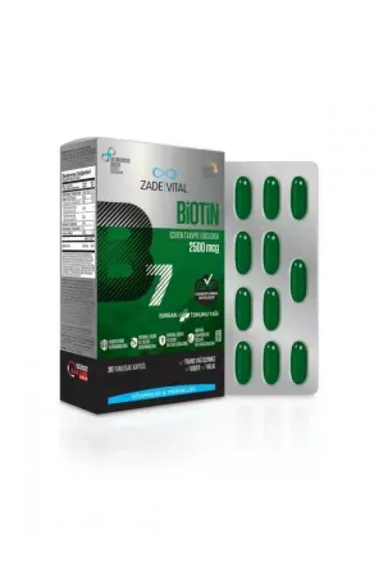 Zade Vital Biotin B7 Isırgan Tohum Yağı 30 Kapsül