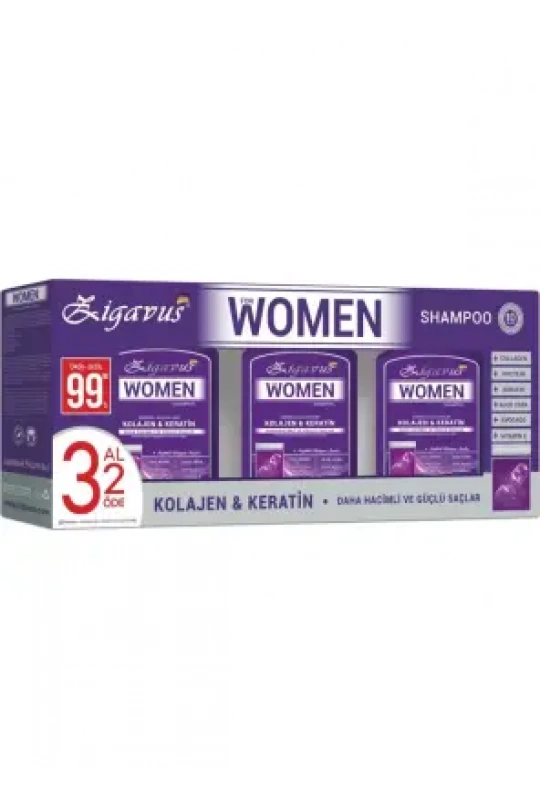 Zigavus Women Kolajen ve Keratin Şampuan 300 ml | 3 AL 2 ÖDE