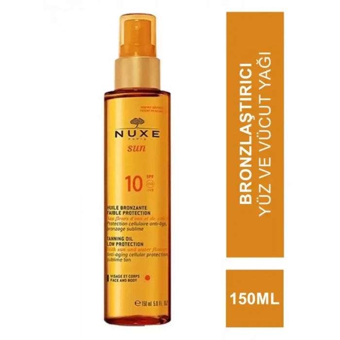 Nuxe Sun Spf 10 Güneş Bronzlaştırıcı Yüz ve Vücut Yağı