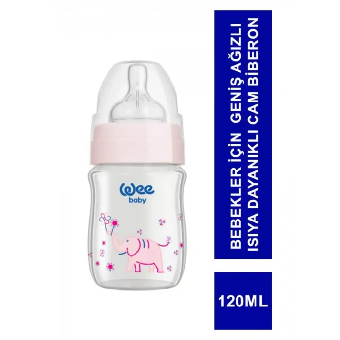 Wee Baby Klasik Geniş Ağızlı Isıya Dayanıklı Cam Biberon 0-6 Ay 120 ml - 139 -