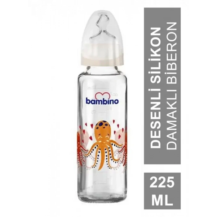 Bambino Klasik Cam Biberon Damaklı 0-6 Ay 225 ml - B012