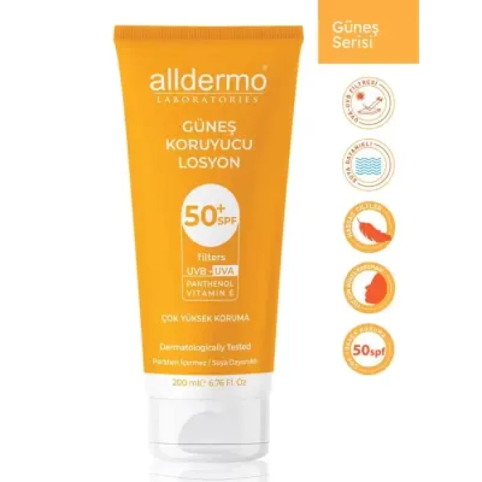 Alldermo Güneş Koruyucu Losyon SPF50 200 ml