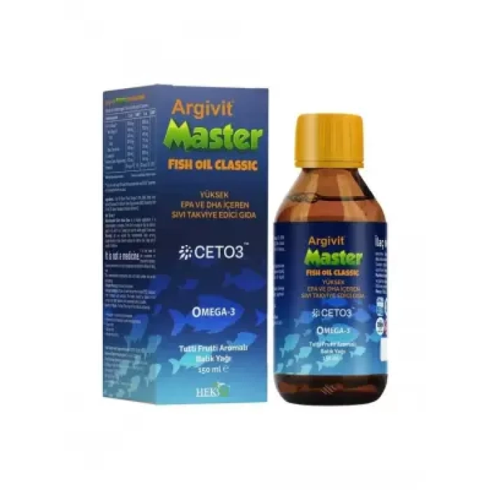 Argivit Master Fish Oil Yüksek Omega-3 İçeren Balık Yağı 150 ml - Tutti Frutti Aromalı
