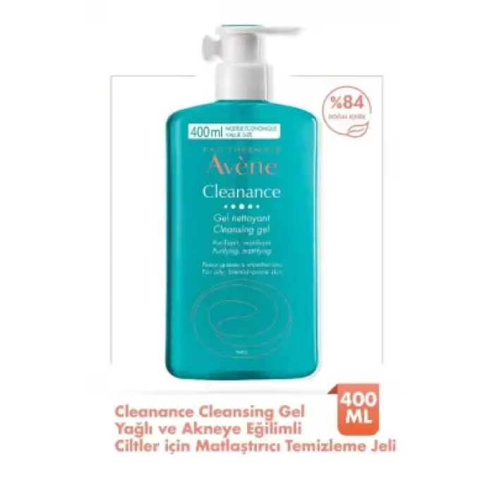 Avene Cleanance Yağlı ve Akneye Eğilimli Ciltler için Matlaştırıcı Temizleme Jeli 400 ml