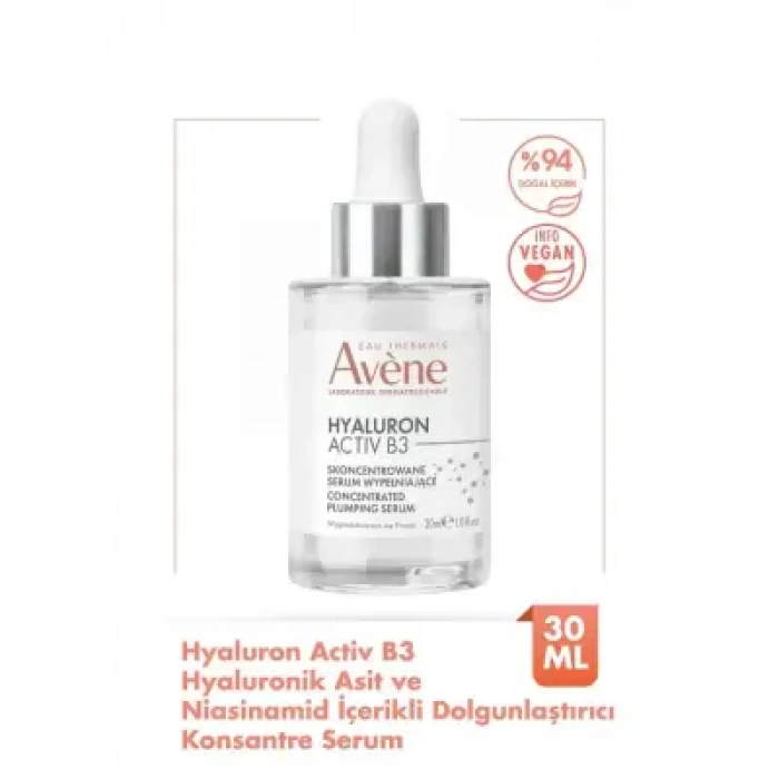 Avene Hyaluron Activ B3 Hyaluronik Asit ve Niasinamid İçeren Hücre Yenileme Etkili Serum 30 ml