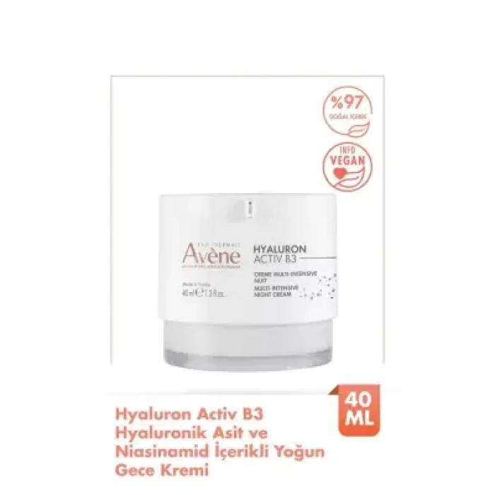 Avene Hyaluronik Asit ve Niasinamid İçerikli Yoğun Gece Kremi 40 ml