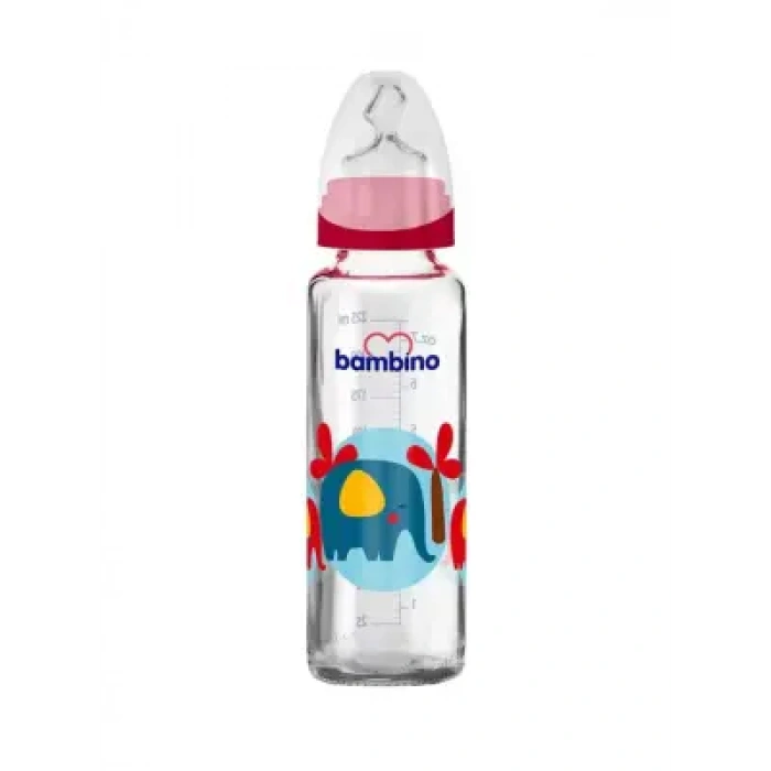 Bambino Klasik Cam Biberon Damaklı 0-6 Ay 225 ml - B012