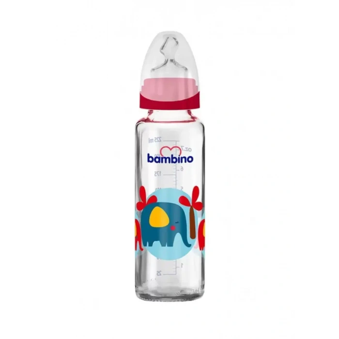 Bambino Klasik Cam Biberon Damaklı 0-6 Ay 225 ml - B012