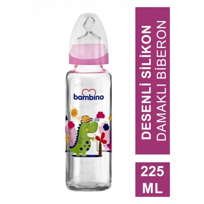 Bambino Klasik Cam Biberon Damaklı 0-6 Ay 225 ml - B012