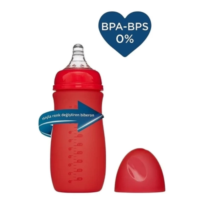Bebedor Isıya Duyarlı Renk Değiştiren Cam Biberon 260 ml 52302