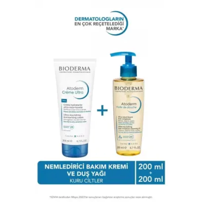 Bioderma Atoderm Cream Ultra 200 ml & Atoderm Shower Oil 200 ml