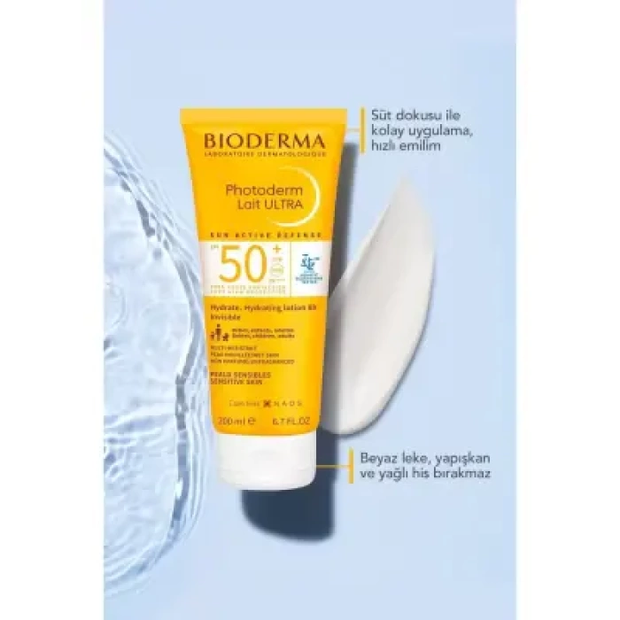 Bioderma Photoderm Lait Ultra Tüm Ciltler SPF50+ Yüksek Koruma Süt Form Yüz Vücut Güneş Kremi 100 ml