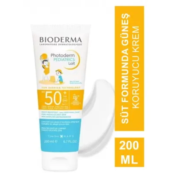 Bioderma Photoderm Pediatrics Lait Bebek, Çocuk için SPF50+ Yüksek Korumalı Süt Formda Güneş Kremi Spf50+ 200 ml