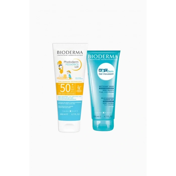 Bioderma Photoderm Pediatrics Lait Spf50+ 200ml + Bioderma ABCDerm Foaming Gel 200ml | Bebek ve Çocuk Bakım Seti