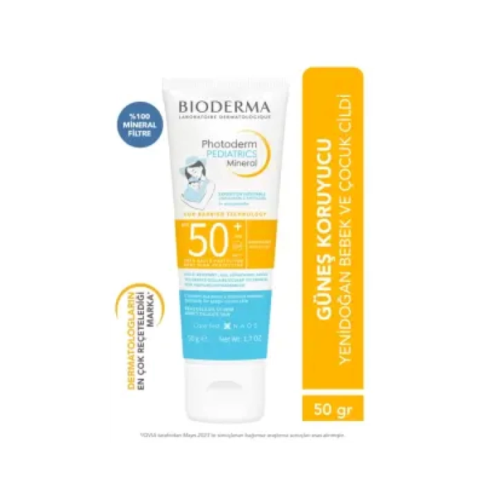 Bioderma Photoderm Pediatrics Yenidoğan Bebek, Çocuk SPF50+ Yüksek Koruma Mineral Güneş Kremi 50 gr