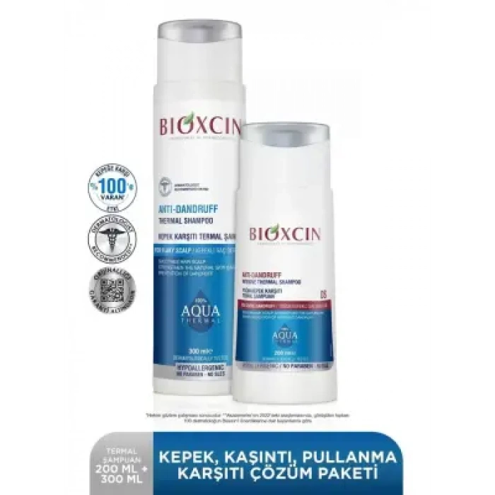 Bioxcin Aqua Thermal Kepek Karşıtı+Yoğun Kepek Karşıtı Şampuan Seti 200 ml + 300 ml