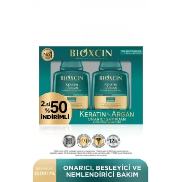Bioxcin Keratin&Argan Şampuan 300ml - 2.si %50 İndirimli