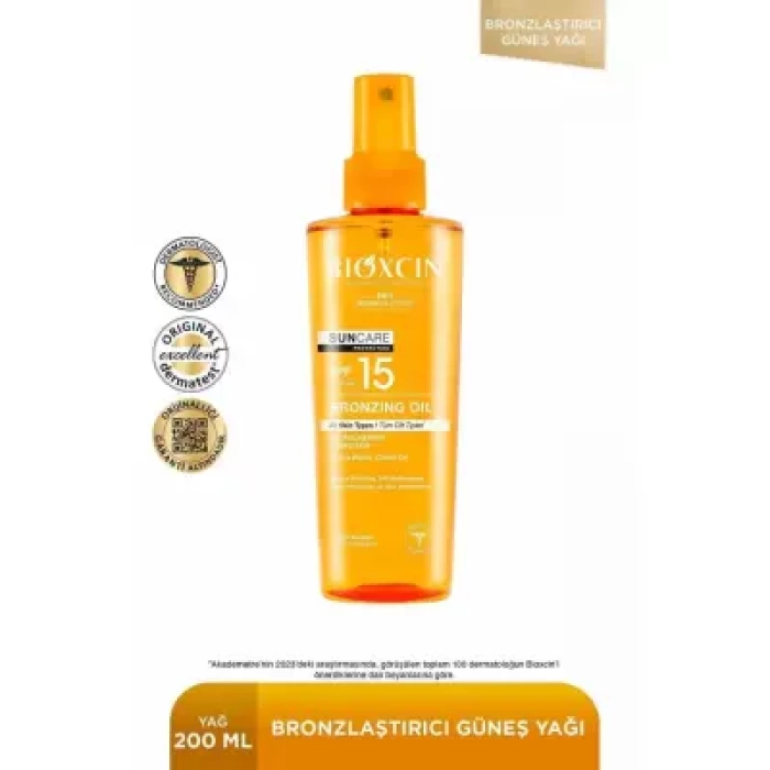 Bioxcin Sun Care Tüm Ciltler İçin Bronzlaştırıcı Yağ Spf 15 200 ml