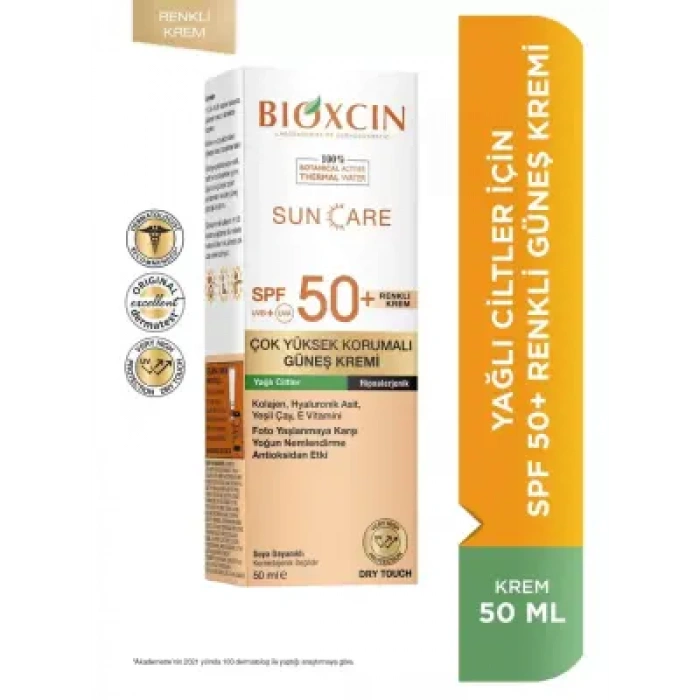 Bioxcin Sun Care Yağlı Ciltler İçin Renkli Güneş Kremi Spf50+ 50ml