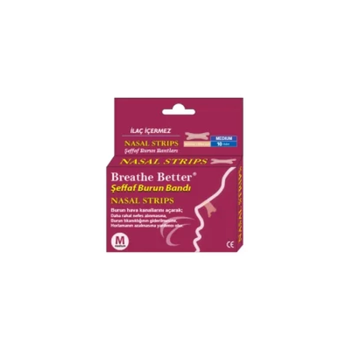 Breathe Better Şeffat Burun Bandı 10 Adet - Medium