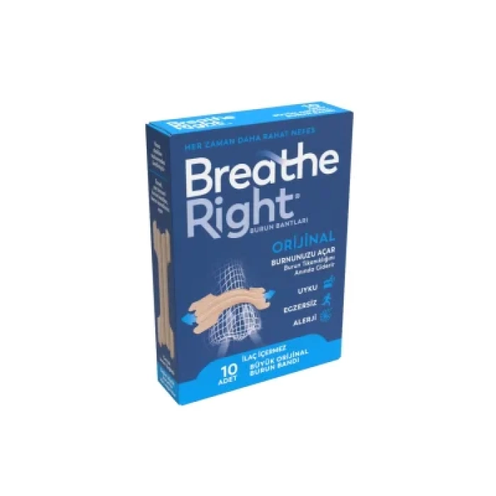 Breathe Right Orijinal / Büyük Boy Burun Bandı 10 Adet