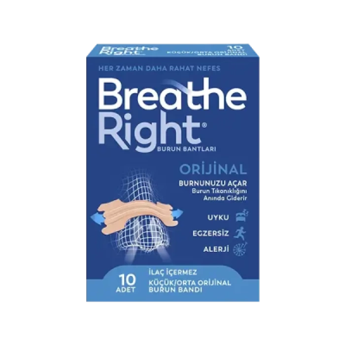 Breathe Right Orijinal Küçük/Orta Burun Bandı 10 Adet