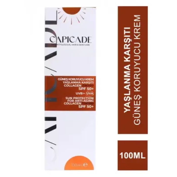 Capicade Güneş Koruyucu Krem Spf 50+ Yaşlanma Karşıtı - Renkli 100 ml