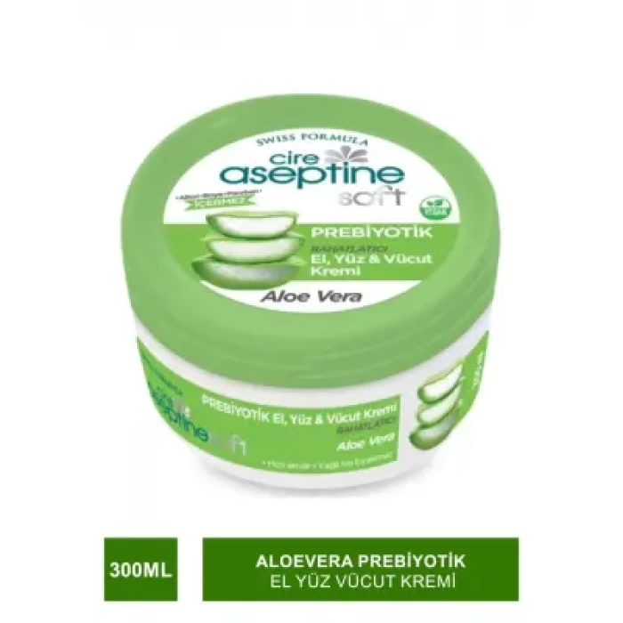 Cire Aseptine Soft Prebiyotik Aloevera El Yüz Vücut Kremi 300 Ml