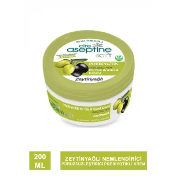 Cire Aseptine Soft Zeytinyağlı Nemlendirici Pürüzsüzleştirici Prebiyotikli Krem 200 ml