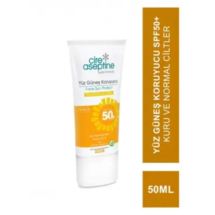 Cire Aseptine Sun Yüz Güneş Koruyucu Spf50+ Kuru ve Normal Ciltler 50 ml