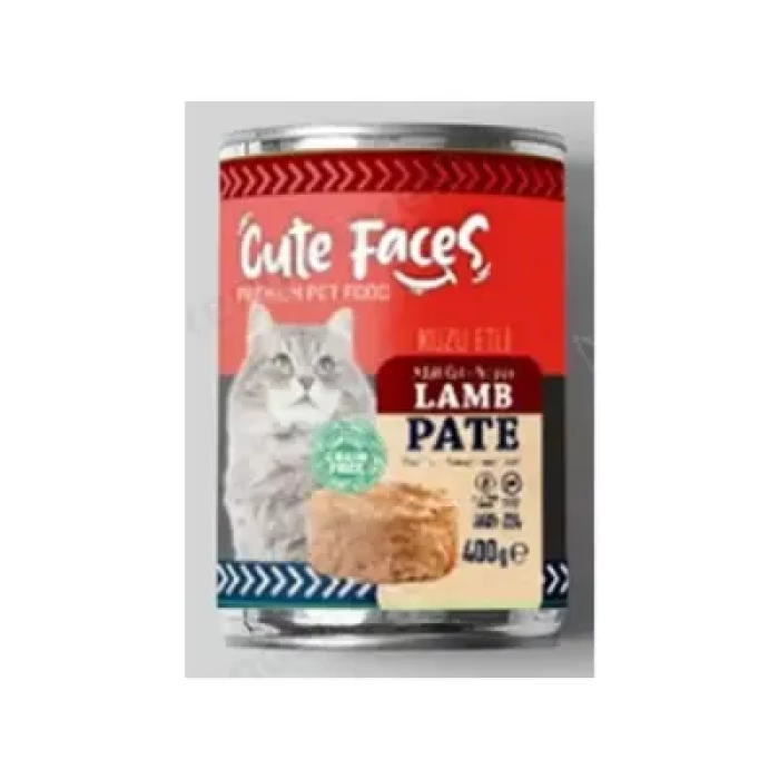 Cute Faces Tahılsız Pate Kuzu Etli Yetişkin Kedi Konserve 400 gr