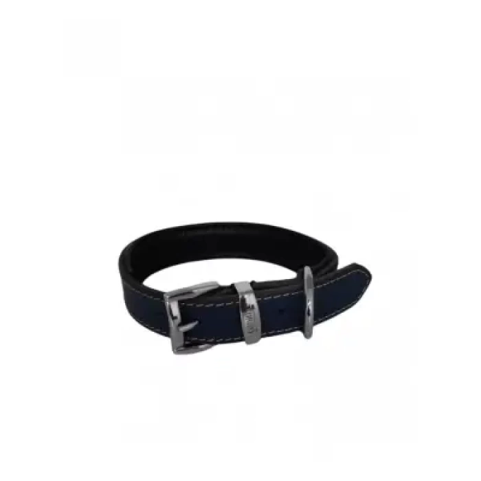 Daisy Yağlı Deri Köpek Tasması XL-4cm Lacivert