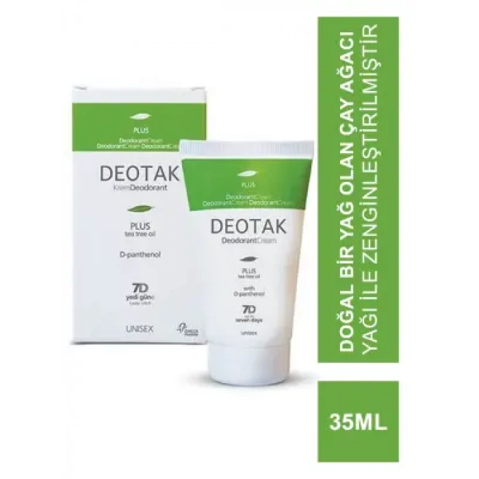 Deotak Plus Tea Tree Oil Unisex Krem Deodorant 35ml