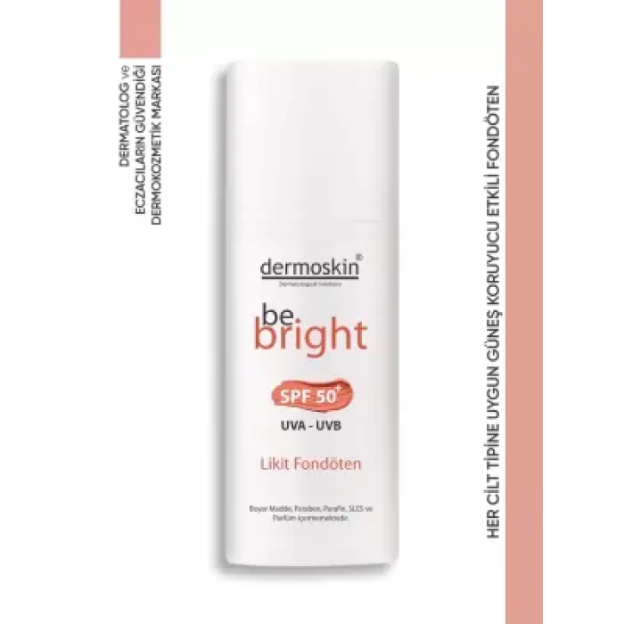 Dermoskin Be Bright SPF50+ Likit Fondöten 33ml - Medium