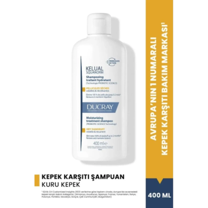 Ducray Kelual Squanorm Kuru Saçlar İçin Kepek Karşıtı Şampuan 400 ml