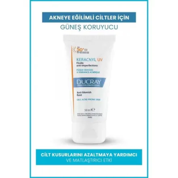 Ducray Keracnyl UV SPF50+ Yağlı ve Akneye Eğilimli Ciltler İçin Güneş Koruyucu 50ml
