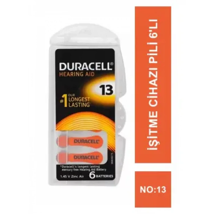 Duracell Activair İşitme Cihazı Pili 6lı No: 13