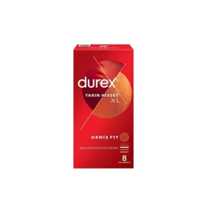Durex Yakın Hisset XL Geniş Fit 8 Adet Prezervatif