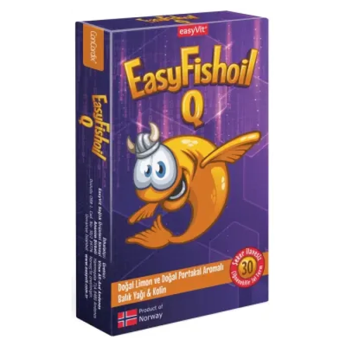 EasyFishoil Q Omega&Kolin Kids 30 Çiğnenebilir Jel Tablet