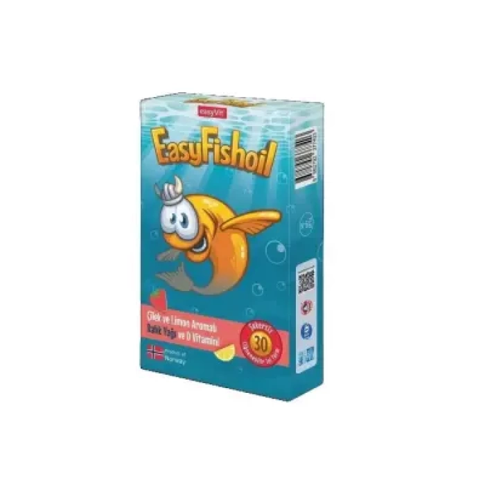 Easyvit EasyFish Oil Omega 3 - Çilek&Limon Aromalı - Çiğnenebilir 30 Jel Tablet