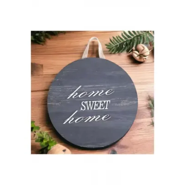 Ebruli Sanat Tasarım Home Sweet Home Ahşap Dekorasyon Kapı Süsü