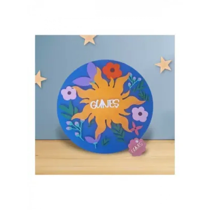 Ebruli Sanat Tasarım Özel Yapım Ahşap El Boyaması Çocuk Odası Kapı Süsü+ Pleksi Magnet Hediye