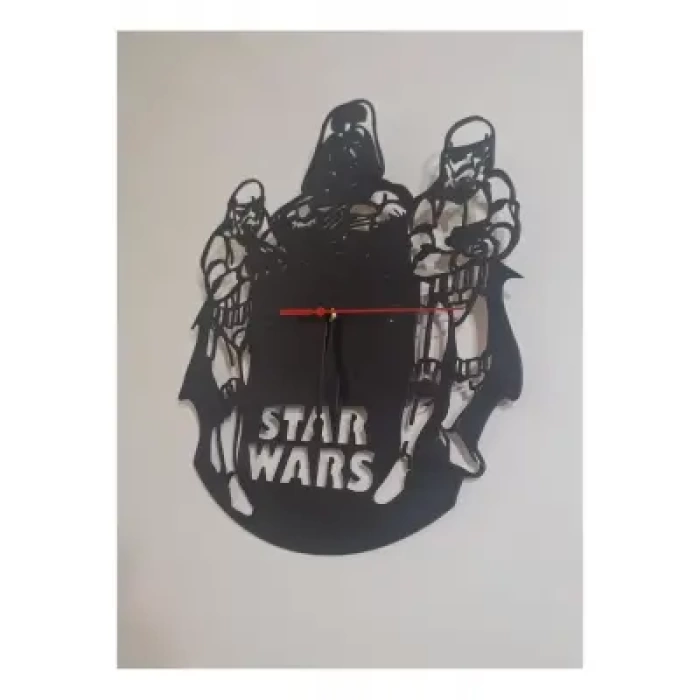 Ebruli Sanat Tasarım Starwars Özel Tasarım Ahşap Duvar Saati