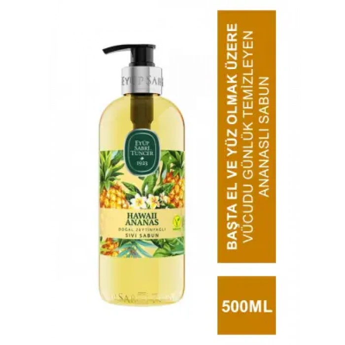 Eyüp Sabri Tuncer Doğal Zeytinyağlı Sıvı Sabun Hawaii Ananas 500 ml