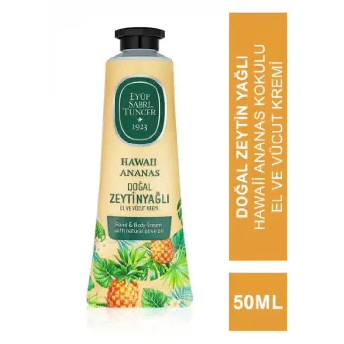 Eyüp Sabri Tuncer Hawaii Ananas Doğal Zeytinyağlı El ve Vücut Kremi 50 ml