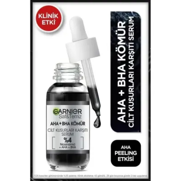 Garnier Aha+Bha Kömür Cilt Kusurları Karşıtı Serum %4 30 ml