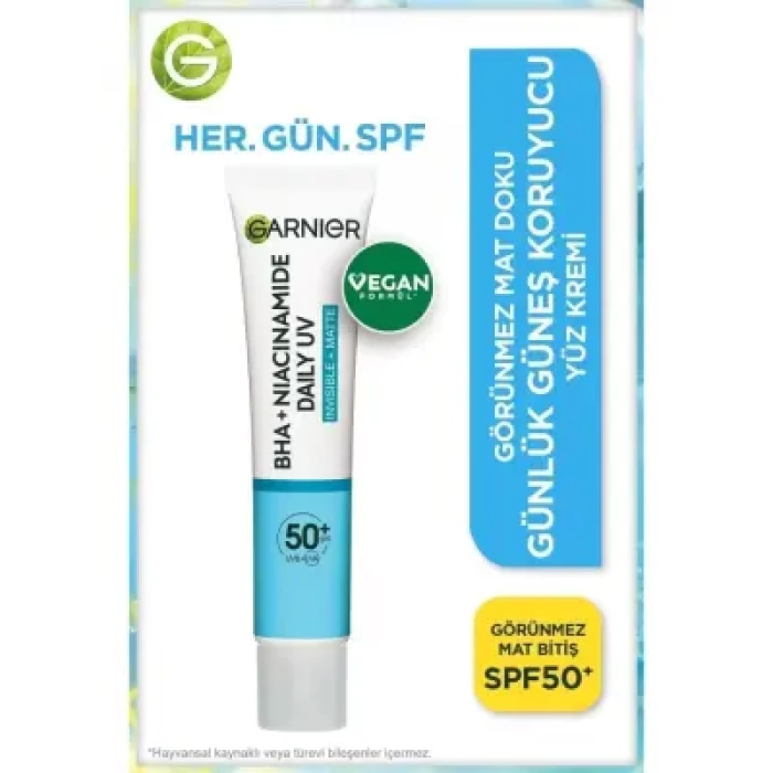 Garnier Bha+Niasinamid - Günlük Güneş Koruyucu Fluid Yüz Kremi - Spf50+ 40 ml