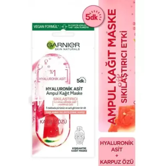 Garnier Hyaluronik Asit Sıkılaştırıcı Ampul Kağıt Yüz Maskesi 15 gr