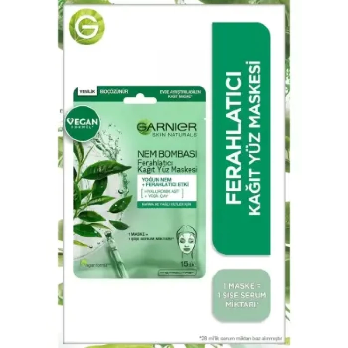 Garnier Nem Bombası Ferahlatıcı Kağıt Maske 28gr