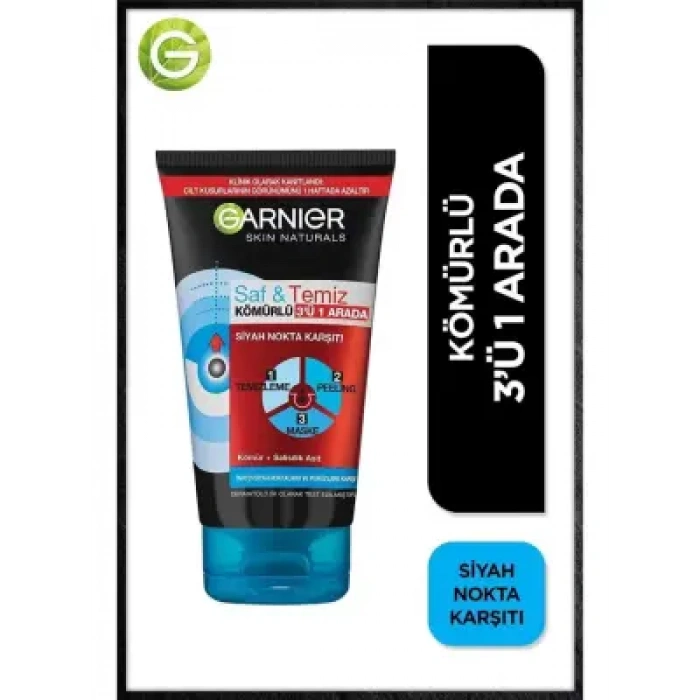 Garnier Saf & Temiz Siyah Nokta Karşıtı Kömürlü 3ü 1 Arada 150 ml